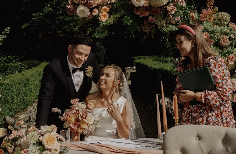 Alison officiating wedding ceremony